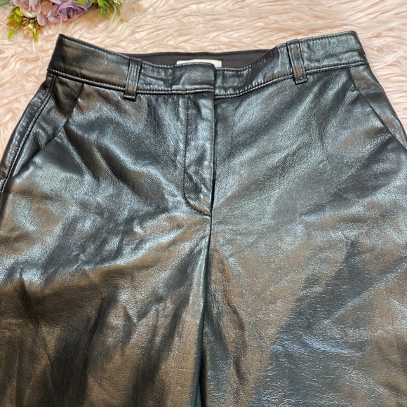 Aritzia Babaton Command Cropped High Rise Faux Leather Pants sz 4 - Picture 2 of 9